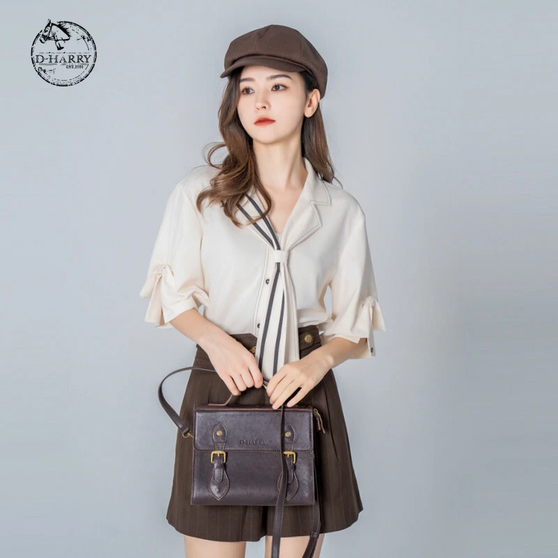 D-HARRY/迪哈利气质复古米色显瘦衬衫女小众设计DH223D95286D