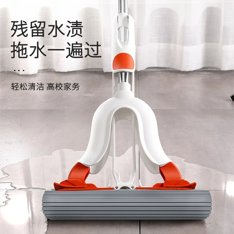 汉世刘家海绵拖把家用吸水免手洗拖把懒人一拖净大号对折式胶棉拖