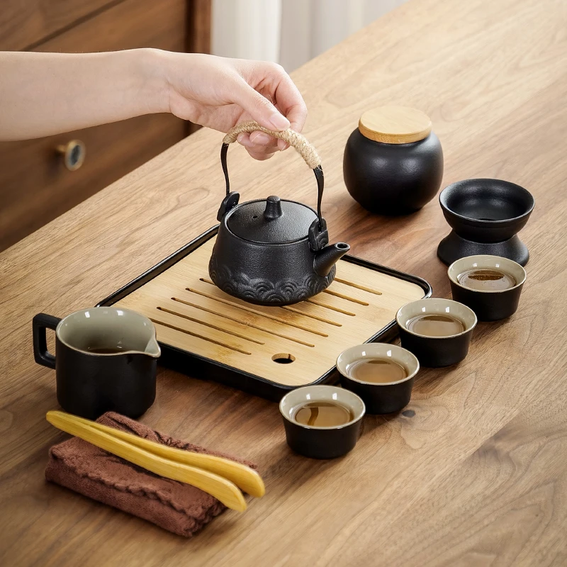中式旅行功夫茶具套装 家用户外便携包 简约陶瓷茶壶礼品定制logo