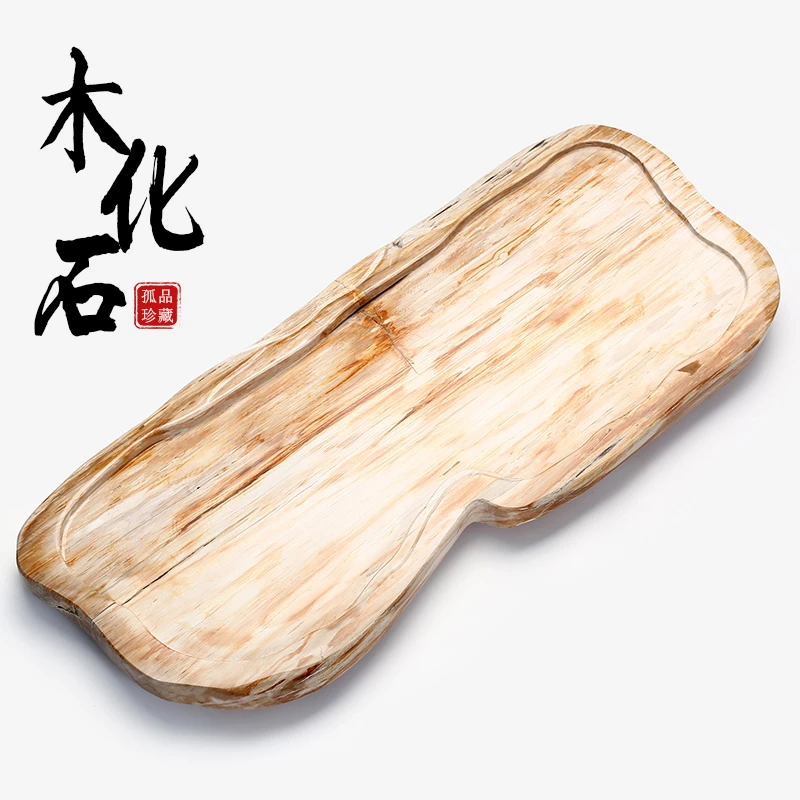 【孤品珍藏】万石堂木化石茶盘天然小号石头茶台办公家用MA-22