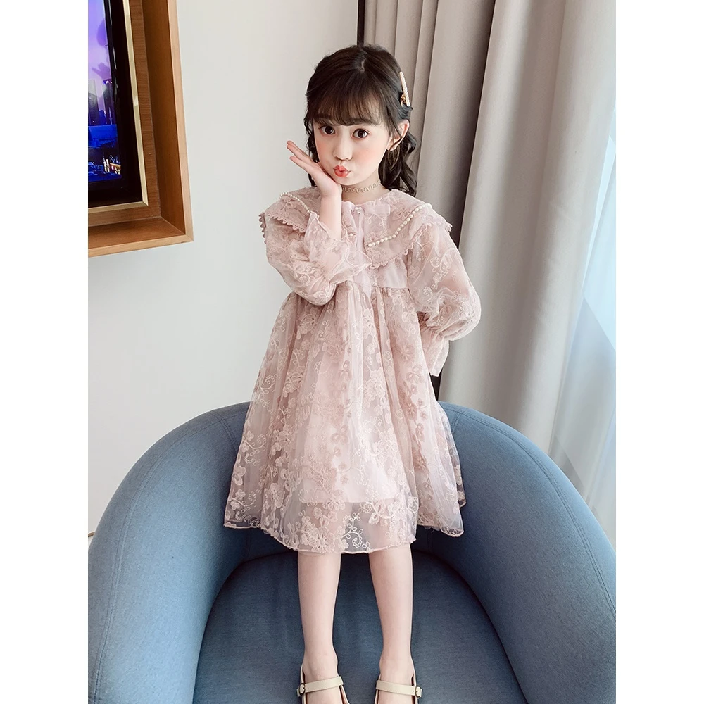 女童连衣裙春秋2023新款韩版蓬蓬纱裙子儿童装网红春装洋气公主裙