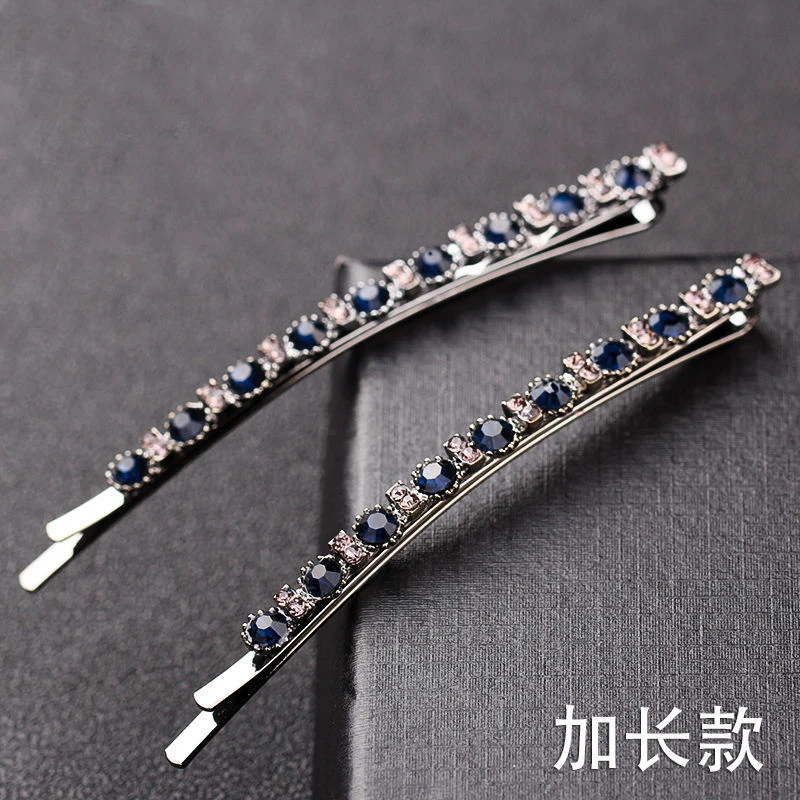 侧边发夹刘海夹一字夹气质优雅水钻头饰简约发卡子百搭长款钻发夹