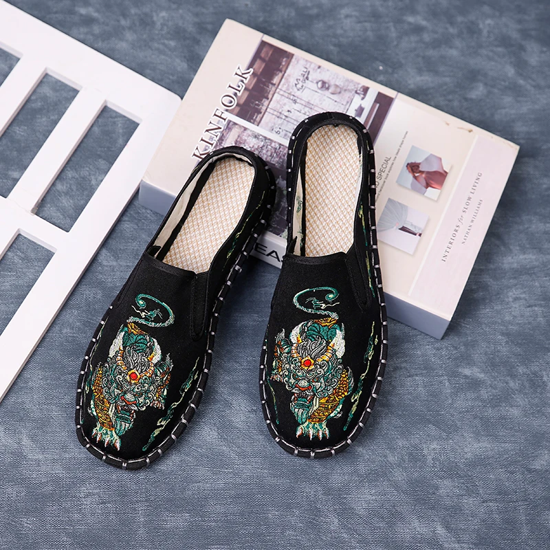 个性休闲国潮刺绣民族风手工缝制老北京布鞋时尚潮流软底百搭透气
