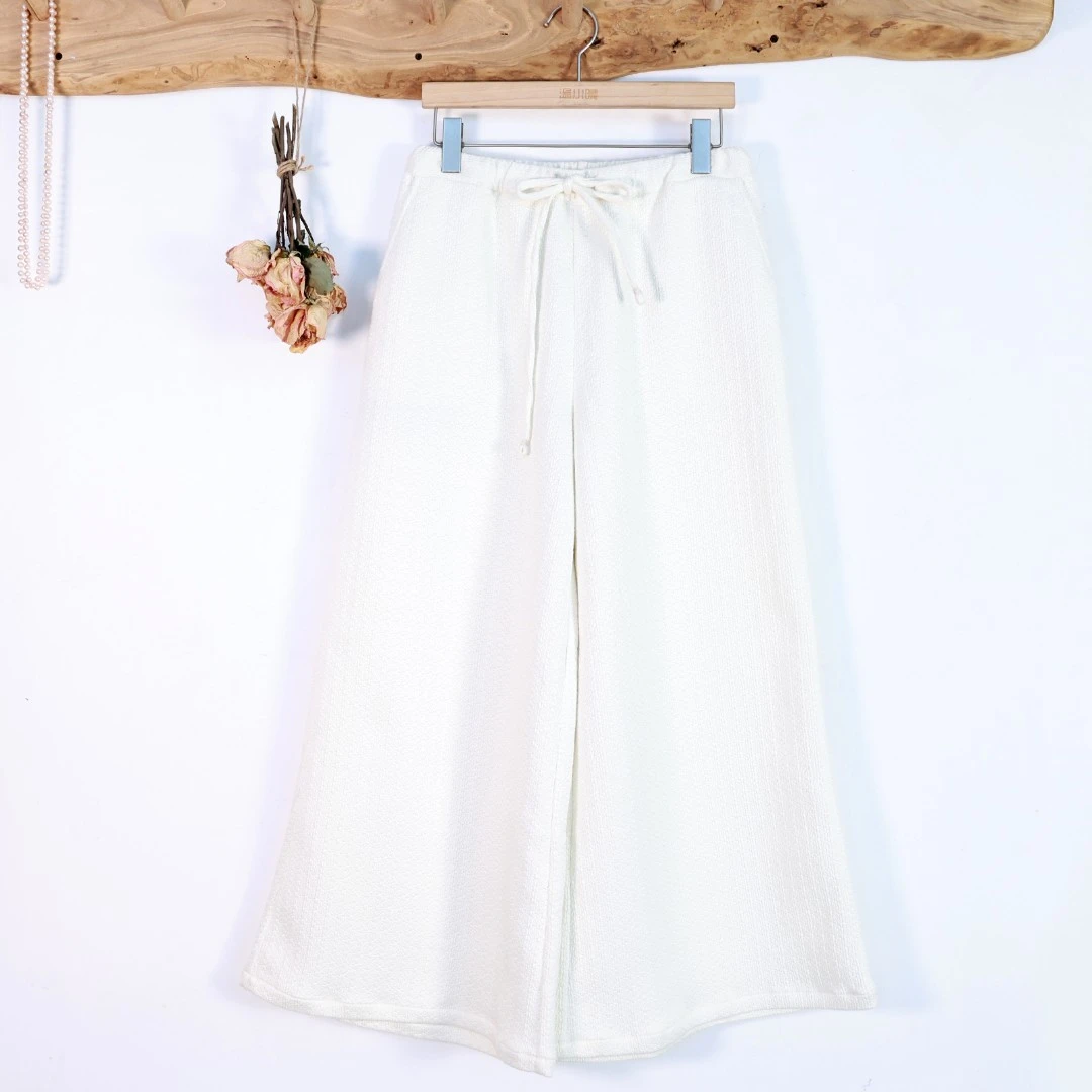 【抖音专属】阔腿裤（19809126-米白色）