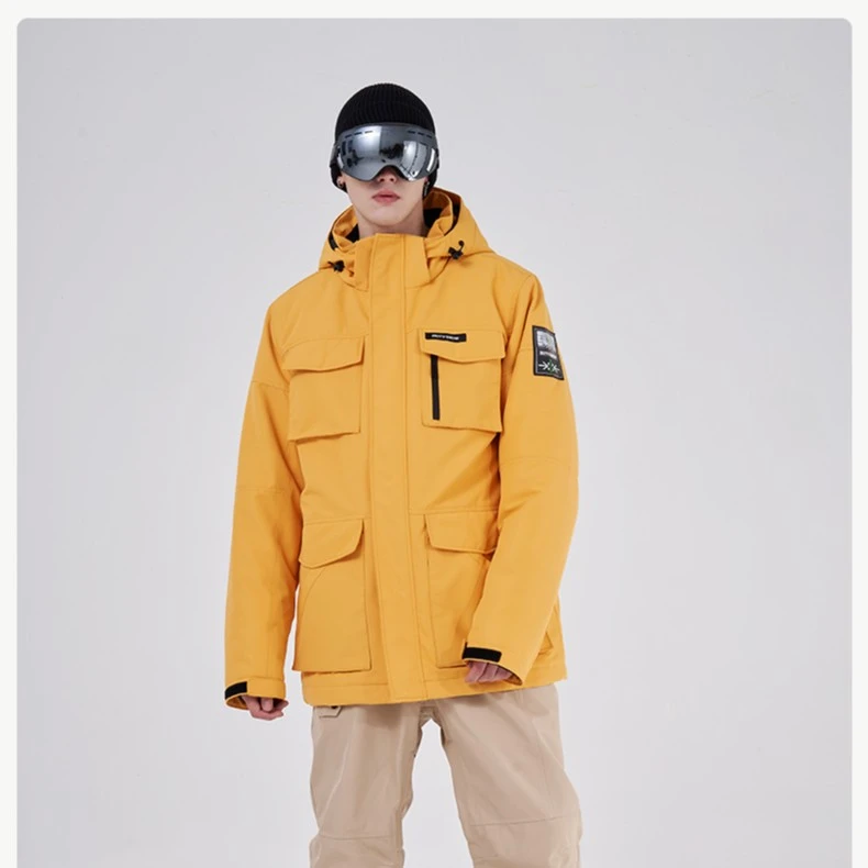 @2022新品工装滑雪服男上衣单板双板连帽宽松保暖运动防水滑雪衣