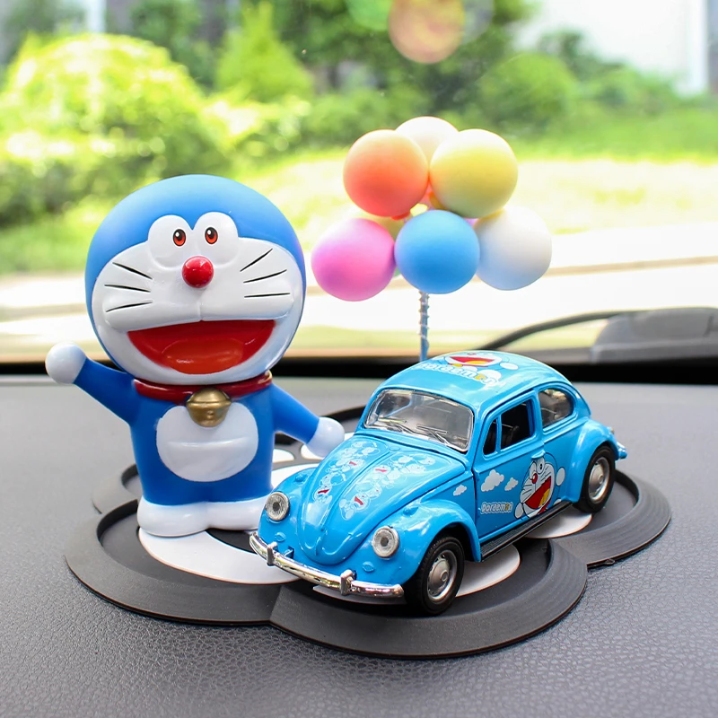 卡通汽车摆件车内中控台玩偶装饰双开门回力合金车模型儿童玩具车