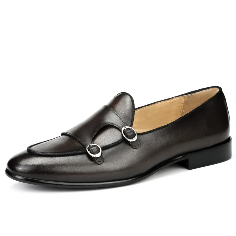 【9112双扣】男士英伦孟克鞋 马衔扣乐福鞋 商务正装鞋