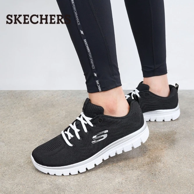 Skechers斯凯奇12615运动鞋女轻便网布透气休闲简约缓震跑步鞋
