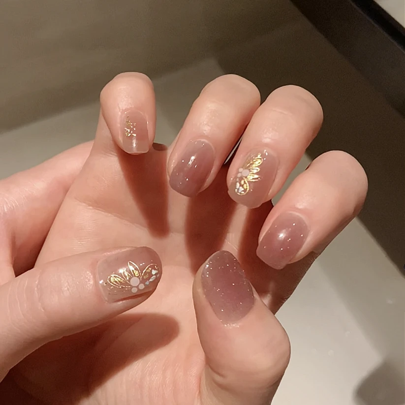 【免照灯】【白月光】朵媛儿凝胶美甲贴22指/套可贴2-4双手防水穿戴甲
