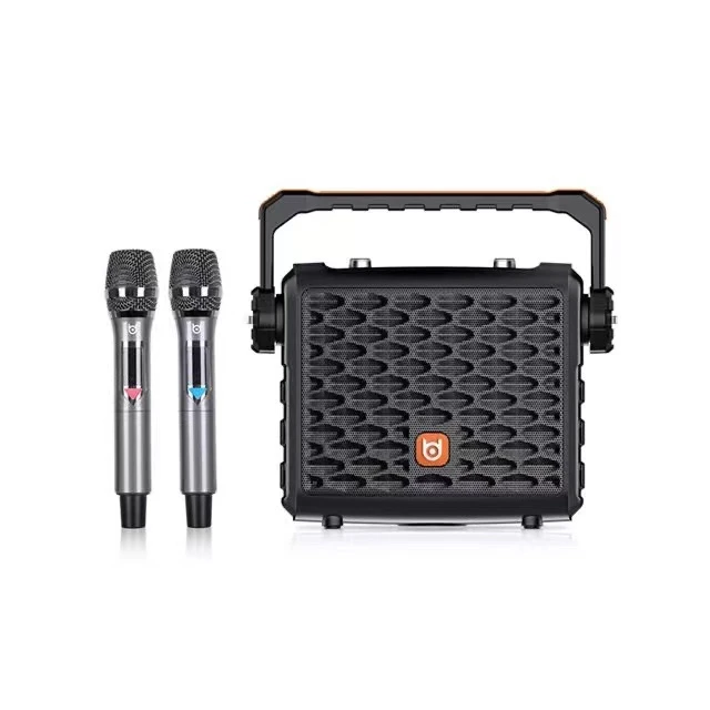 贝德移动便携式小K歌音响双U段无线话筒高端轻便户外唱歌跳舞音响