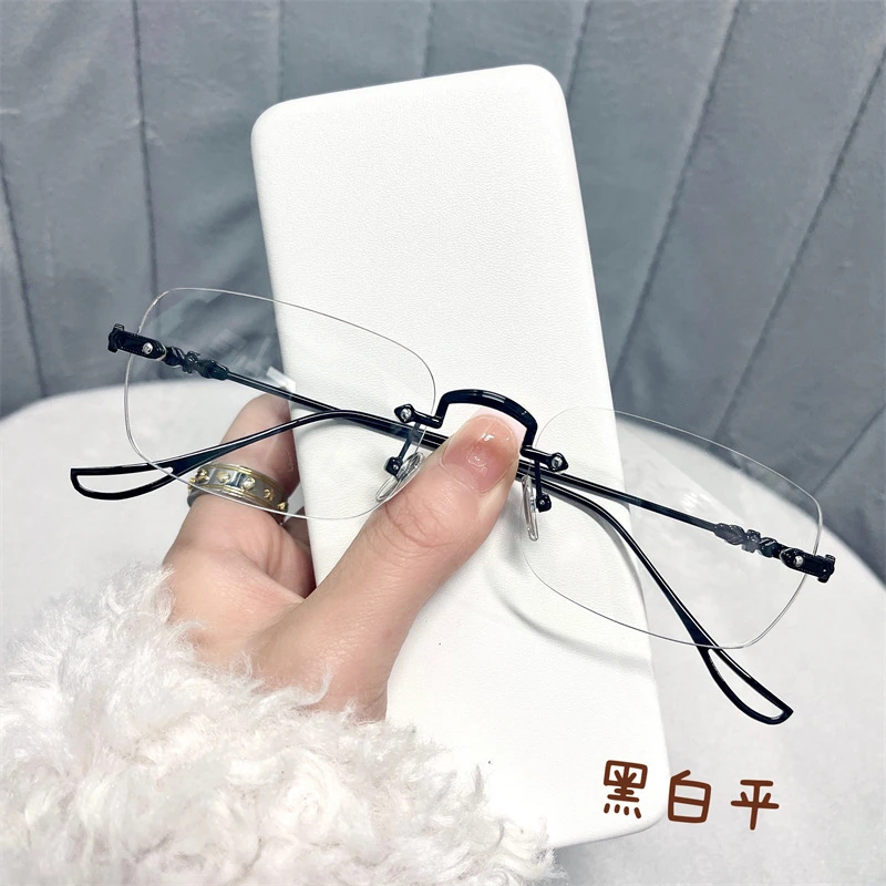 溯源好物2023新款金丝无框眼镜可配近视度数斯文潮流防蓝光抗辐射