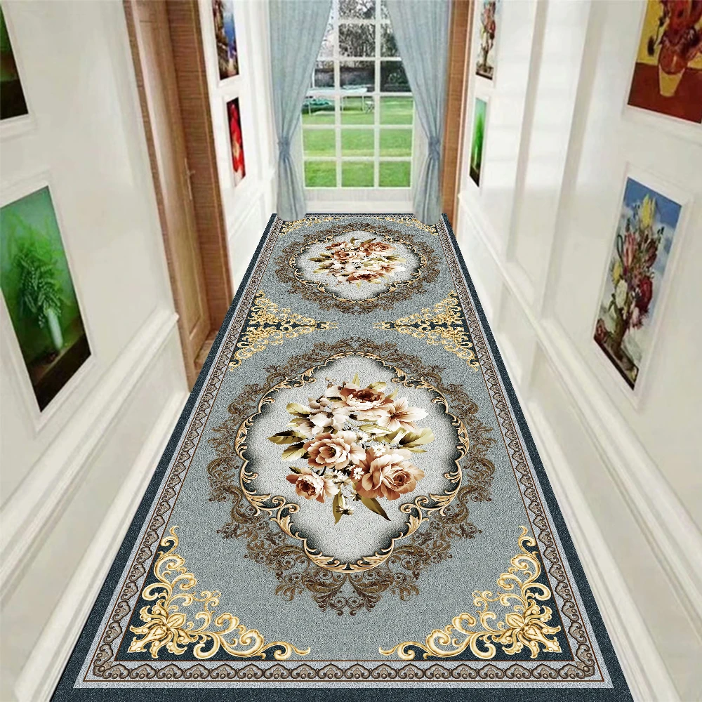 家用水晶绒【玄关过道走廊】柔软防滑可裁剪长条地毯地垫走廊地毯