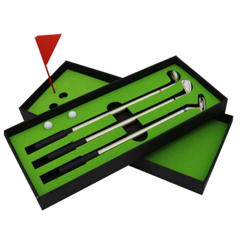 新款高尔夫球杆金属礼品笔高尔夫套装笔文具礼品笔套装圆珠笔奇葩