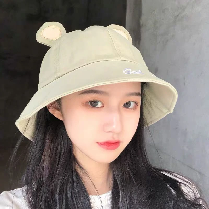 ins网红少女猫咪耳朵帽子女韩版学生可爱日系百搭渔夫帽盆帽时尚