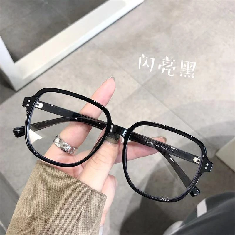 大框网红同款时尚平光防蓝光近视眼镜框女素颜显脸小方形韩版潮