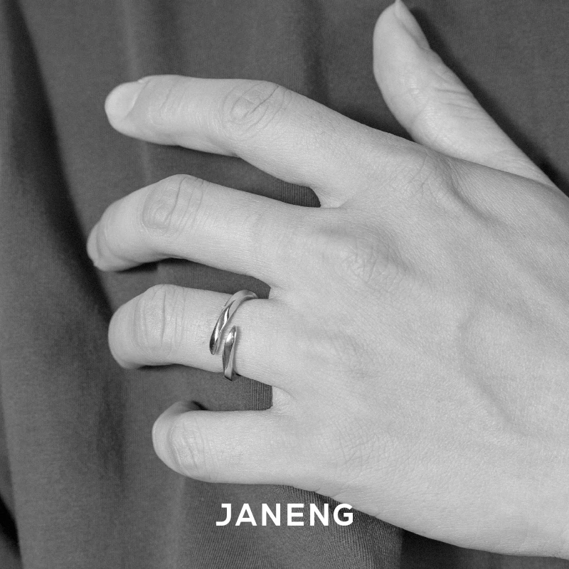 追岸/JANENG 925银素款戒指 莫比乌斯环开口戒指【520情侣对戒】