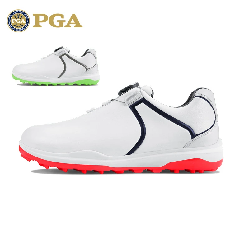 美国PGA 高尔夫球鞋 女士防水鞋子 旋钮鞋带运动鞋 防侧滑鞋钉