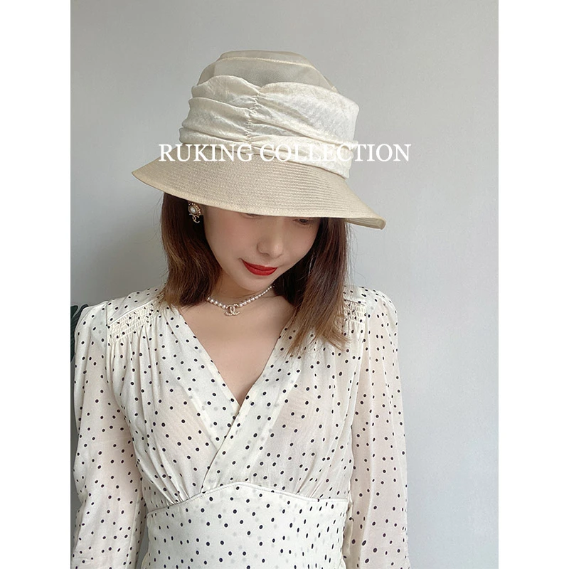 贵妇线 桑蚕丝帽子渔夫帽女夏高级感防晒2025年新款经典遮阳帽