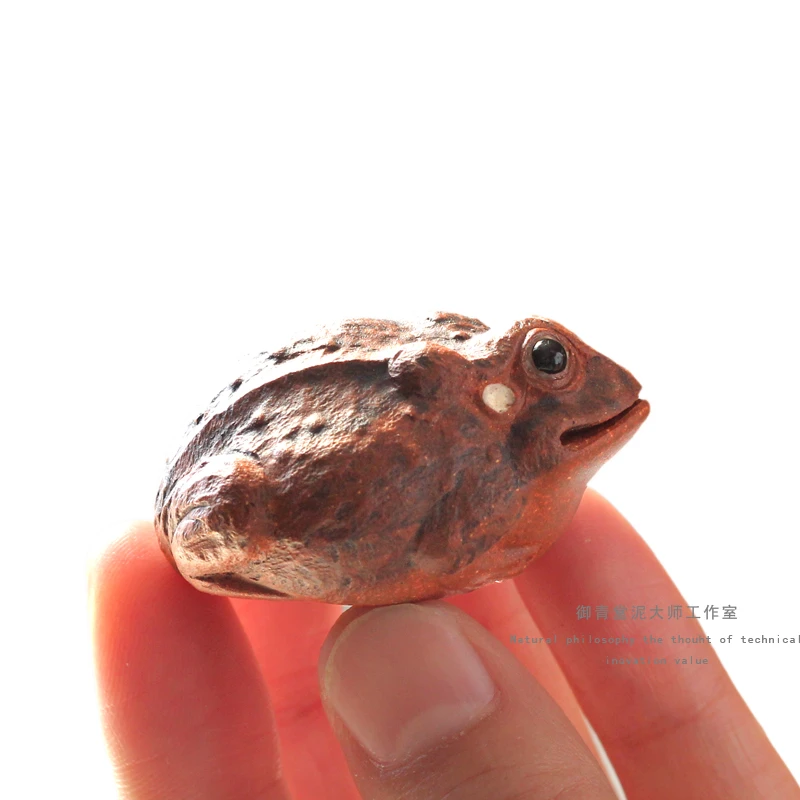 御青堂 宜兴 子夜何伟斌紫砂 全手工茶宠茶玩小金蟾 招财蛙小青蛙