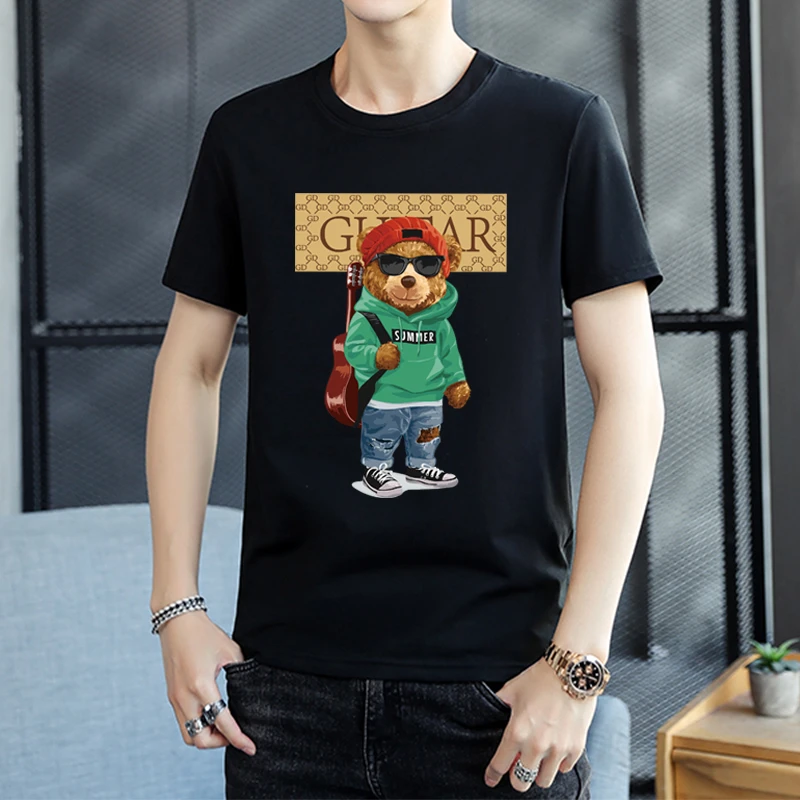 L'ManBro/雷曼兄弟新疆棉短袖t恤男士ins潮流宽松大码圆领体恤衫