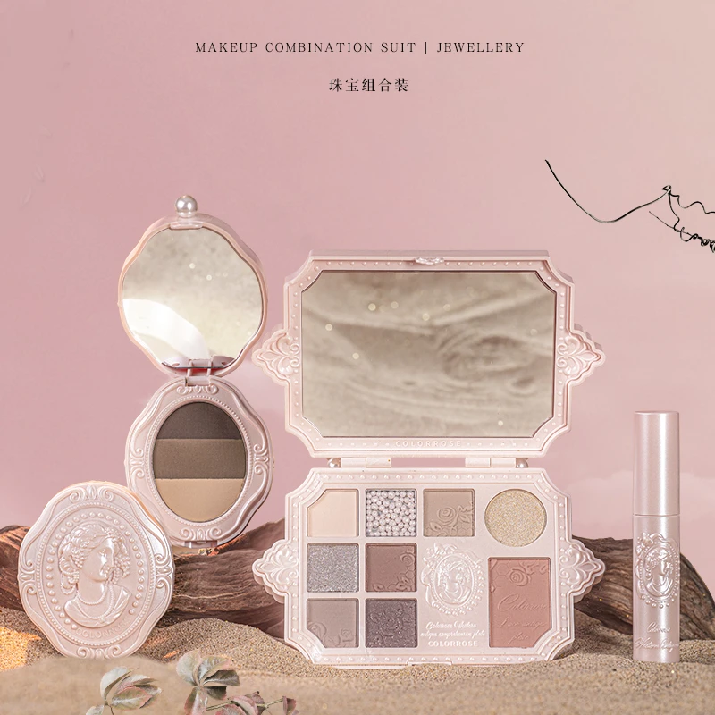 【达人专享】colorrose|彩妆套装眼影盘2024新款口红唇釉平价礼盒