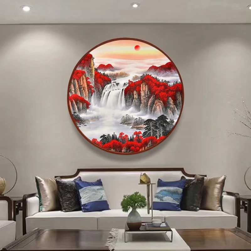 圆形鸿运当头 大格四股70*70厘米29色满绣马到成功75*75厘米37色