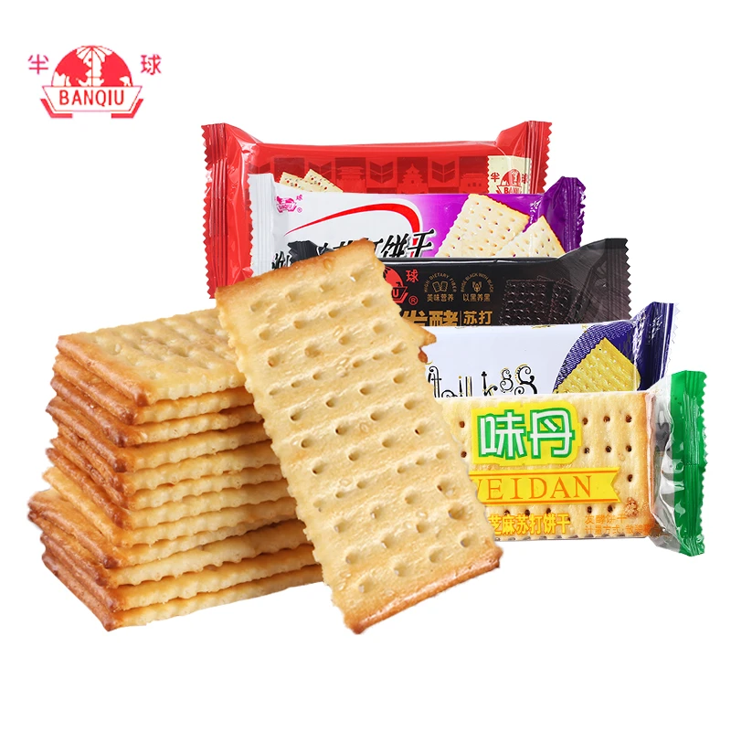 BANQIU/半球苏打饼干散装不添加蔗糖咸味奶盐梳打饱腹休闲早餐饼