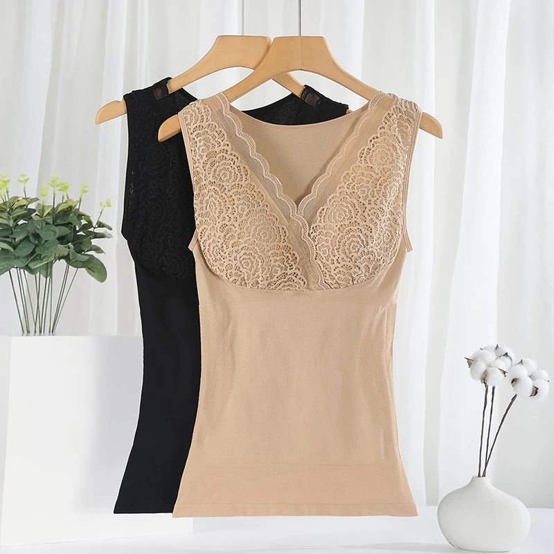 无袖背心薄款蕾丝美体塑型内衣单层弹力收腹收肚子单件打底上衣女