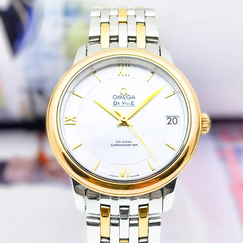 95新 Omega/欧米茄 碟飞自动机械公价58000/32.7mm女士贝母名表