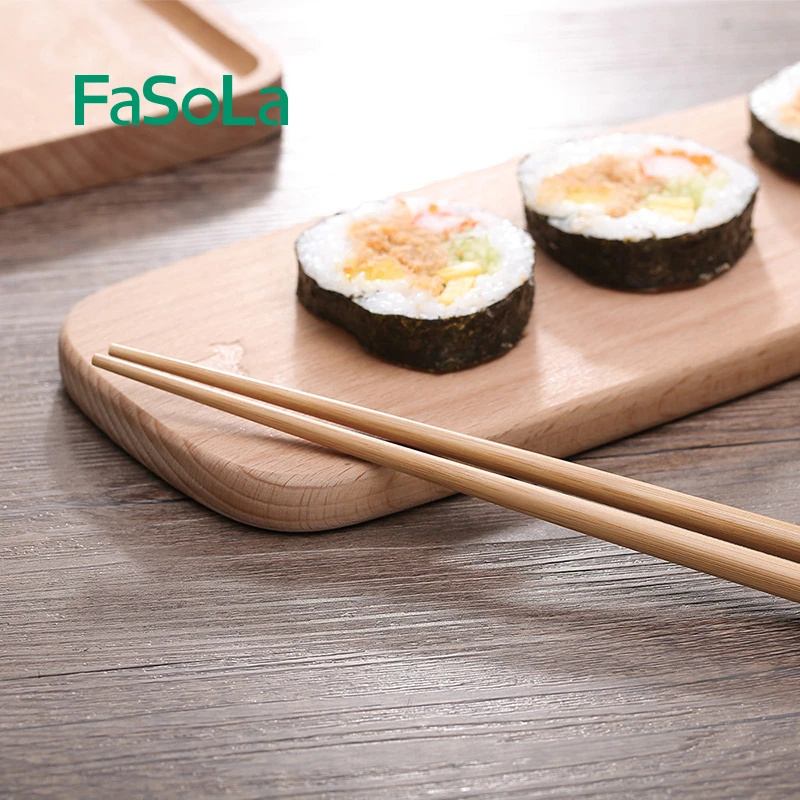 FaSoLa家用高档楠竹筷子套装无蜡防霉碳化环保竹子筷5双装家庭装