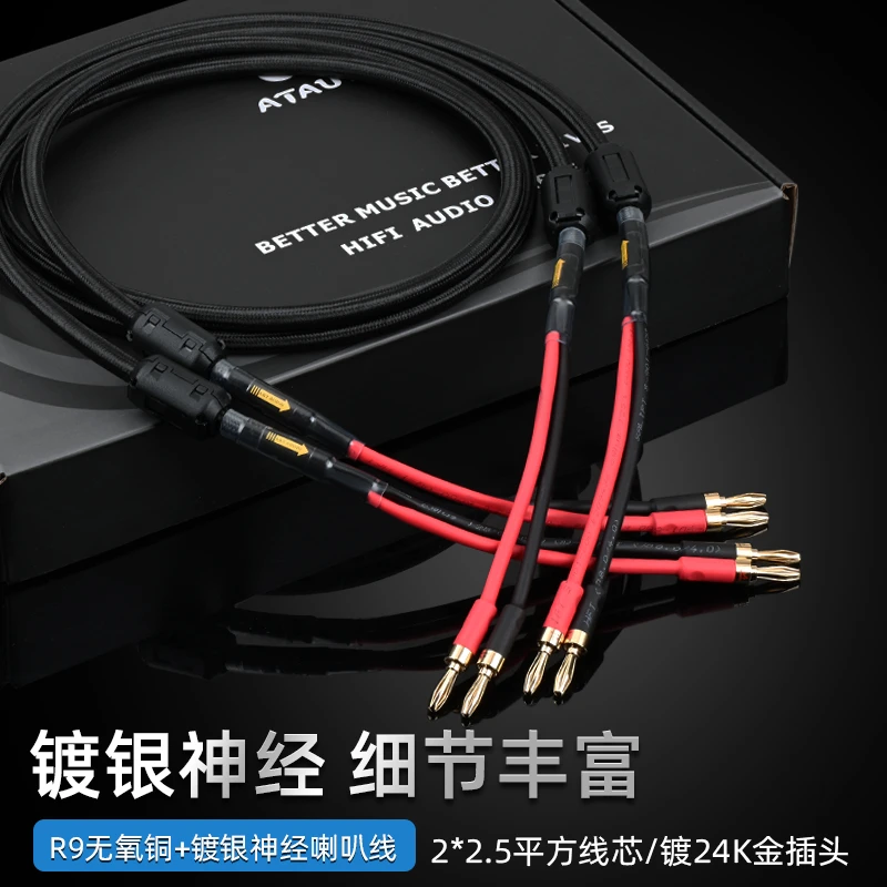 ATAUDIO发烧喇叭线纯铜带镀银神经线主音箱环绕音响线连接专用线