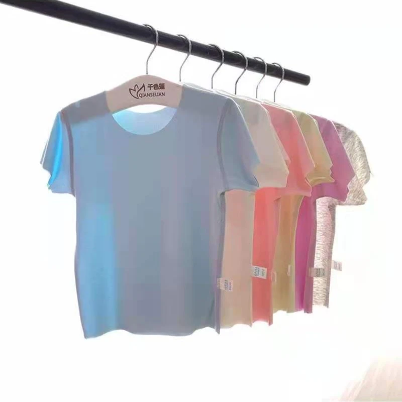 2182宝宝兰精莫代尔短袖打底儿童大童女宝上衣短袖T恤打底衫婴儿