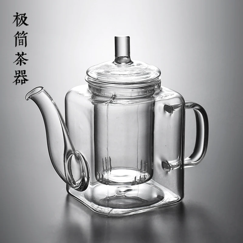 日式玻璃茶壶耐热泡茶器带过滤茶水分离家用功夫茶具小单壶煮茶壶