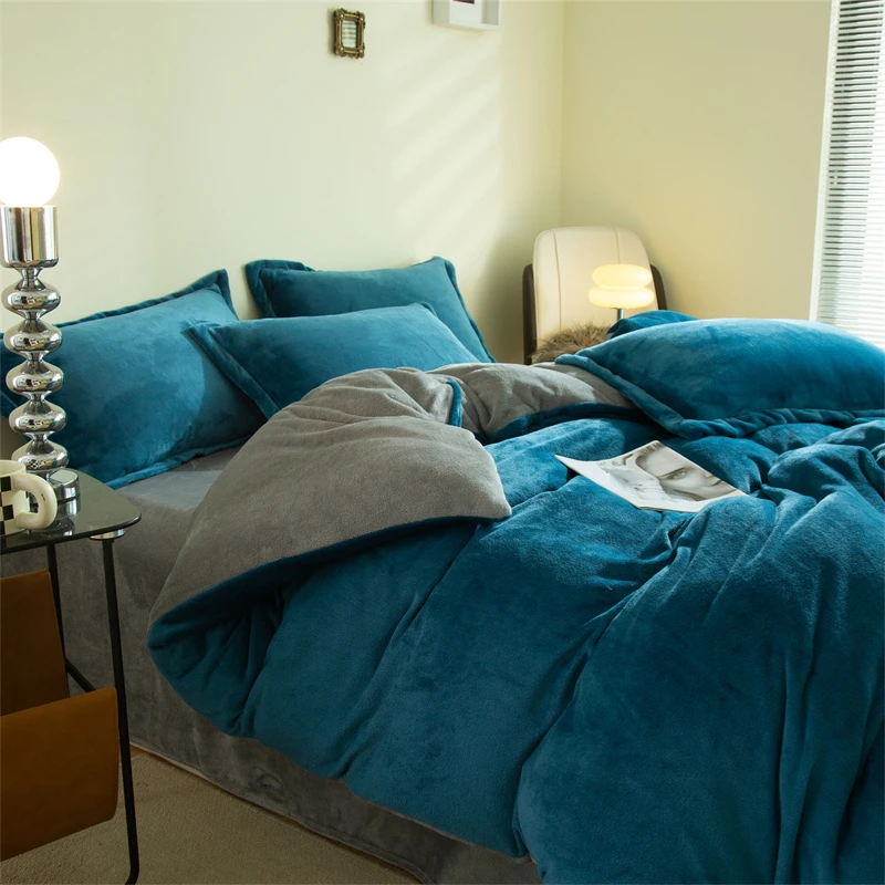 冬季珊瑚绒被套单件加厚牛奶绒单人被罩150x200x230双人褥子套罩