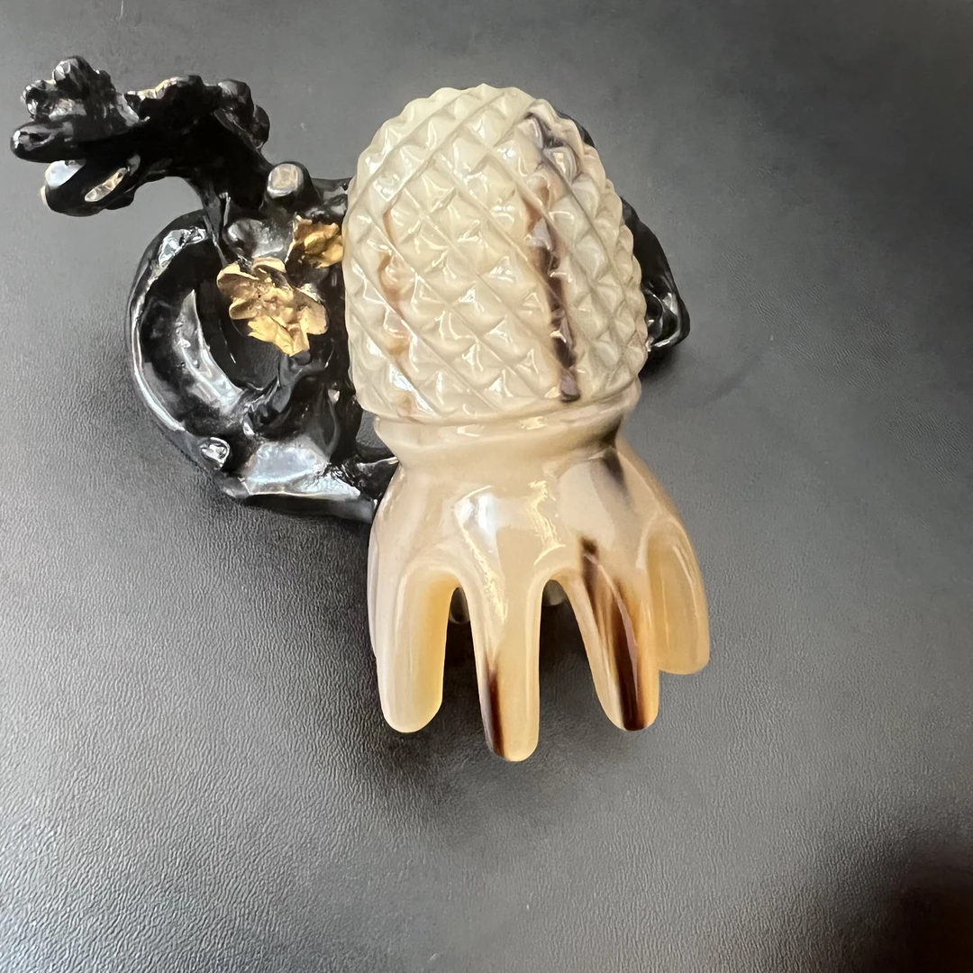 真牛牛角造型水滴头疗梳角尖头疗梳按摩梳头皮钻石花纹刷身体