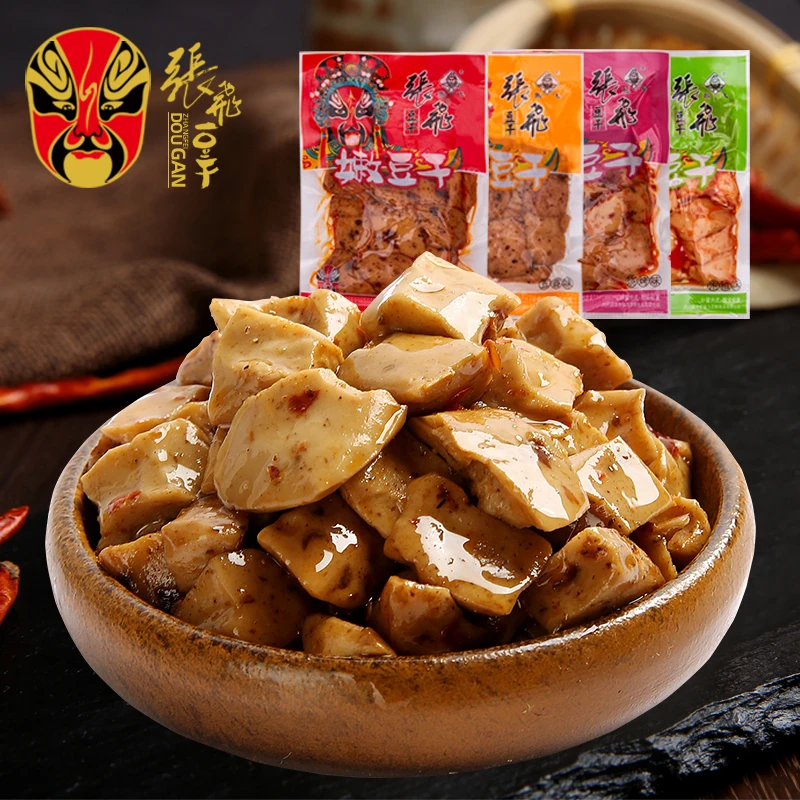 张飞嫩豆干四川风味小吃即食豆腐干五香香辣小包装食品特产小零食