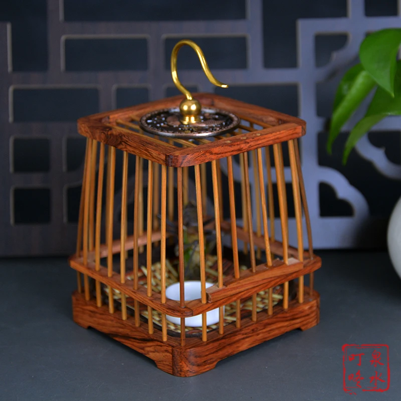 套餐铁皮加紫光檀梯形蝈蝈笼