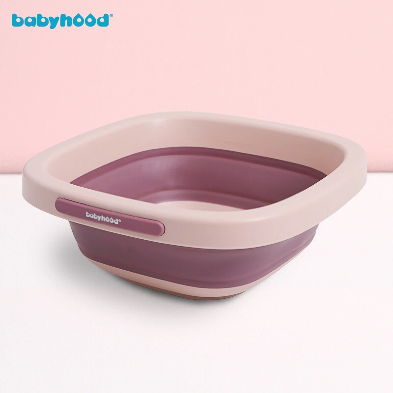 儿童折叠小脸盆婴儿洗PP盆家用男女宝宝便携式泡脚加厚洗脚折叠盆