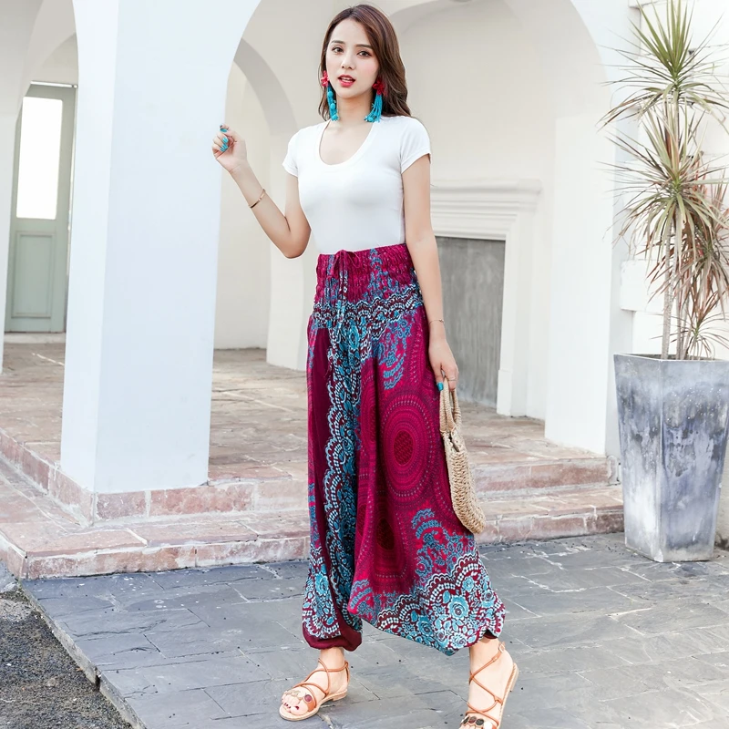 泰国灯笼裤尼泊尔大裆裤波西米亚沙滩裤女垮裤宽松显瘦印度瑜伽裤