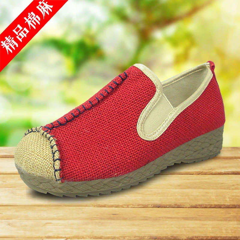 新款民族风渔夫鞋厚底舒适透气防滑平底复古汉服老北京布鞋女单鞋