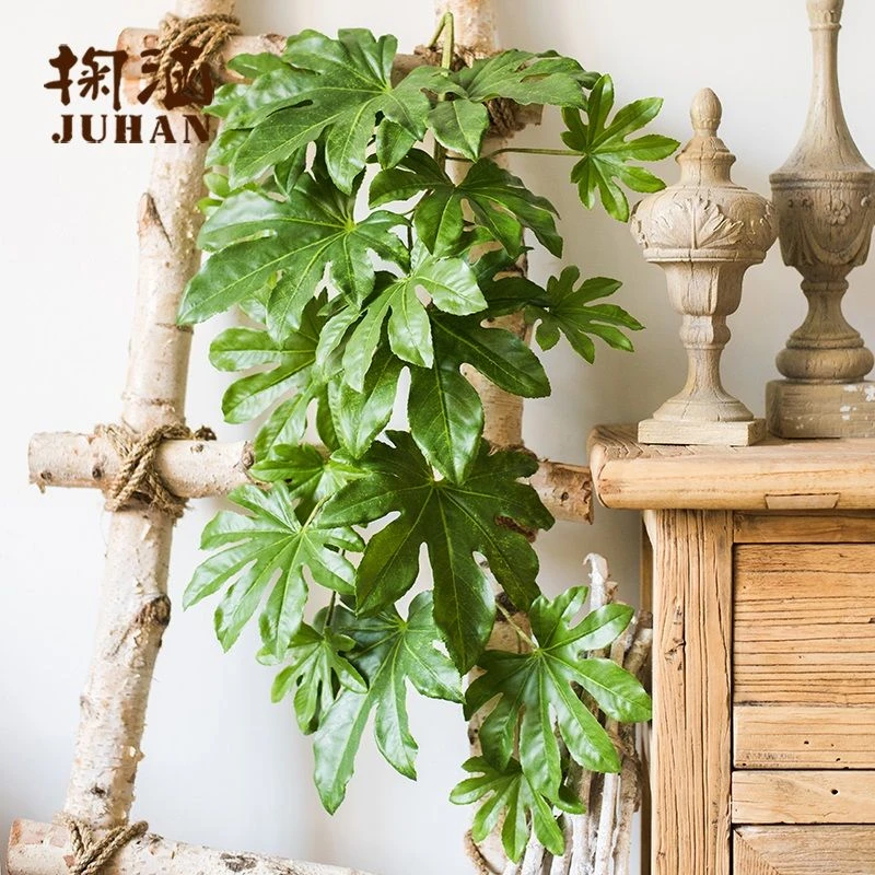 掬涵八角金盘叶大型仿真绿植壁挂花艺插花工程装饰墙面绿植花藤