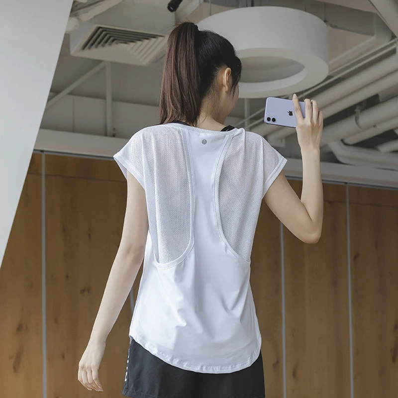 运动T恤女健身速干衣薄款宽松透气夏季瑜伽服上衣休闲跑步短袖女