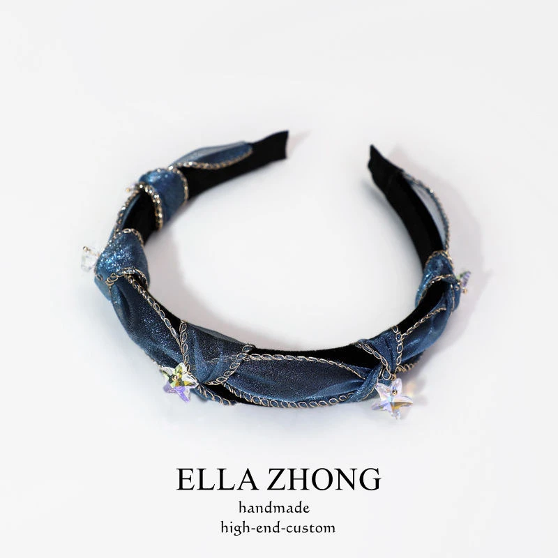 在逃公主~原创网红复古韩版宫廷蓝发箍头箍宽发饰头饰甜美清新