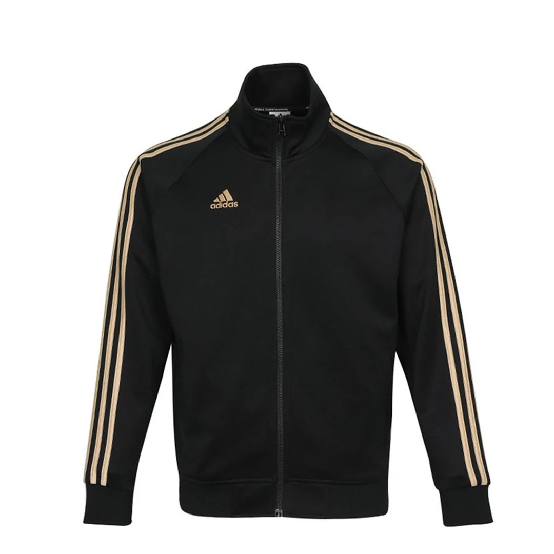 adidas/阿迪达斯金色休闲运动针织毛圈立领夹克 TR30JR-BG