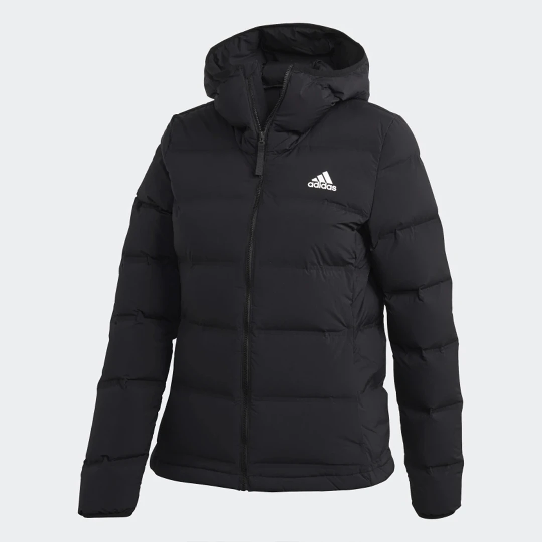 Adidas/阿迪达斯纯色女款连帽保暖户外运动鸭绒羽绒服外套 FT2577