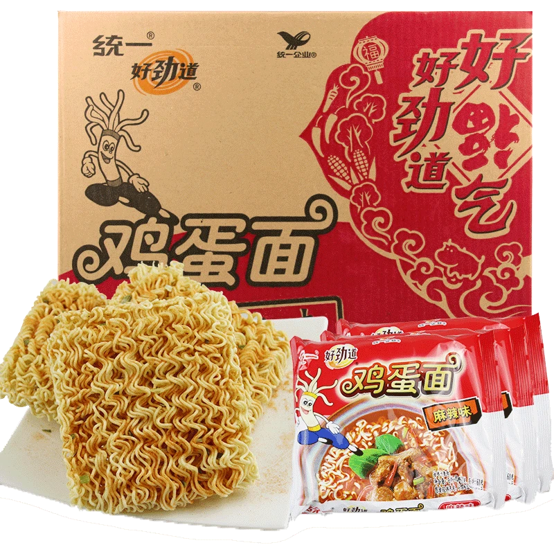 好劲道鸡蛋面整箱方便面袋装干脆面麻辣味泡面