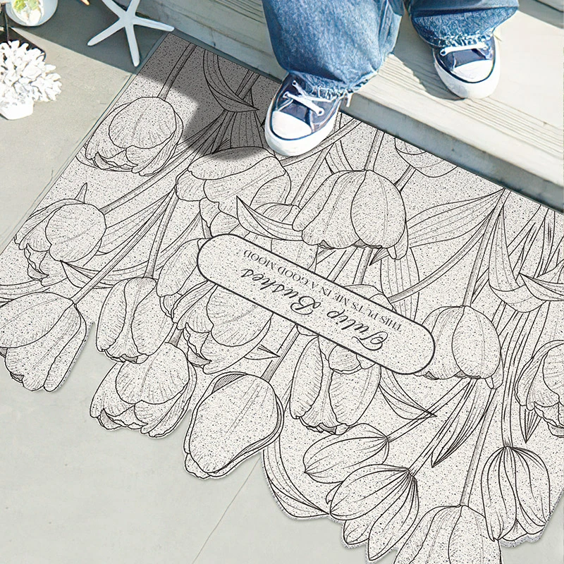 【日光郁金香】进门丝圈地垫家用玄关可裁剪入户门防滑刮沙脚垫