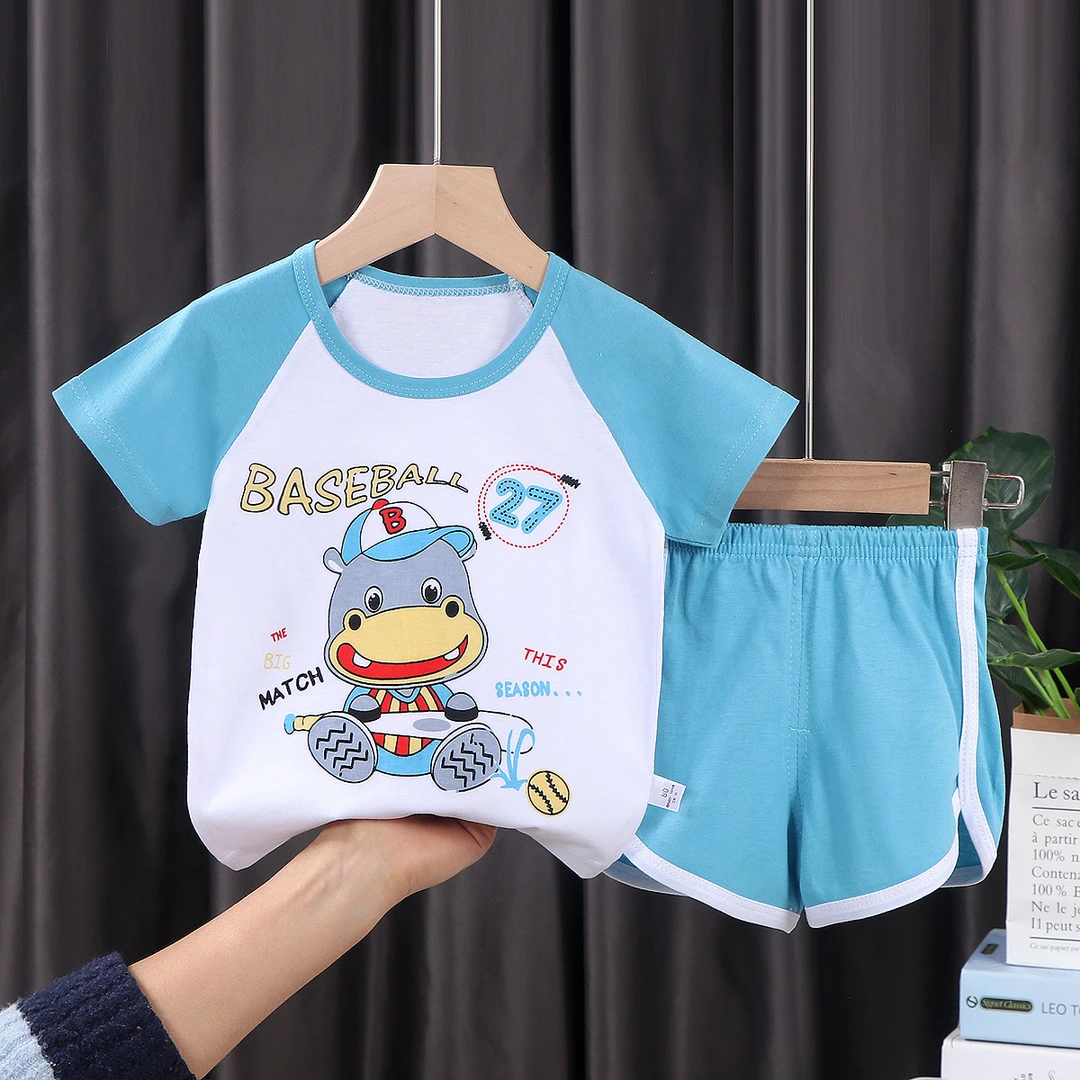 怡饰美童装夏季新款儿童短袖套装纯棉宝宝衣服韩版两件套短裤夏装