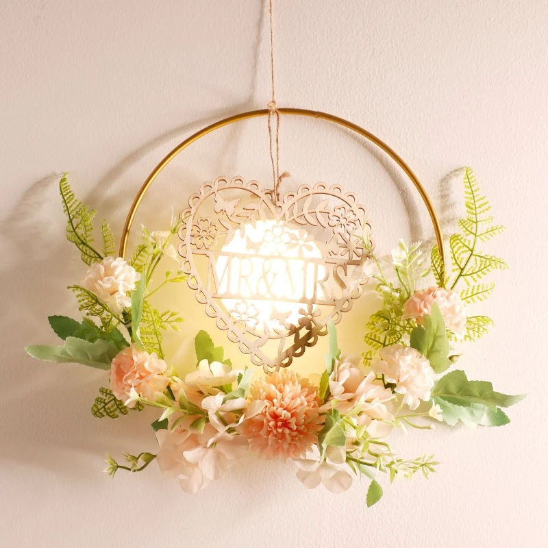 床头灯墙壁充电小夜灯客厅氛围感卧室装饰房间布置仿真花艺感应灯