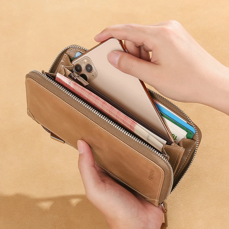 钱包男士真皮2025新款手拿包长款头层牛皮多卡位多功能大容量钱夹